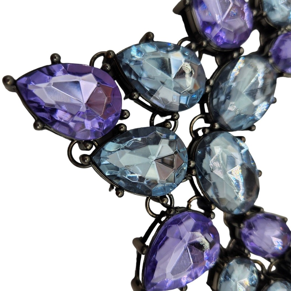 Bling Necklace and Earring Set Real Collectibles by Adrienne Blue Purple - Picture 6 of 11